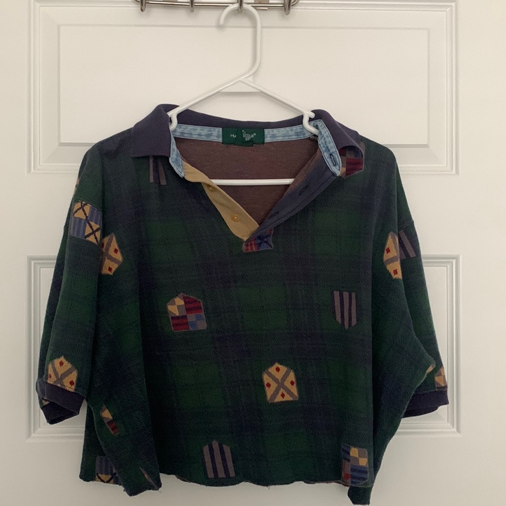 Cropped collared shirt